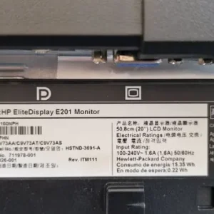 2x HP EliteDisplay E201 20" LED Monitors - Image 2