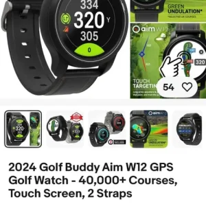 2024 Golf Buddy Aim W12 GPS over 40,000 courses