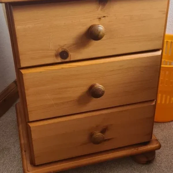 Pine bedside drawers