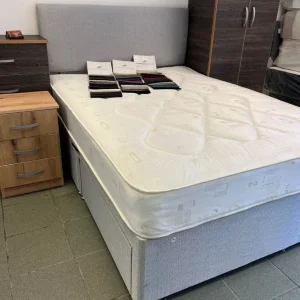 Small double divan bed with mattress