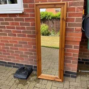 Full length mirror with pine surround - Image 2