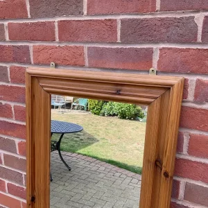Full length mirror with pine surround - Image 3