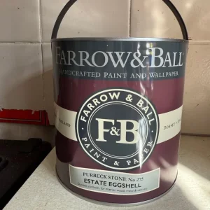 Farrow and Ball 2.5L Purbeck Stone Estate Eggshell Paint Tin - Image 2
