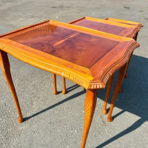Vintage Queen Anne Style Nesting Tables – Set of Three - Image 5