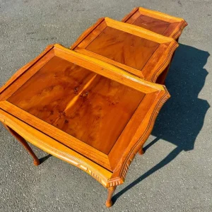 Vintage Queen Anne Style Nesting Tables – Set of Three - Image 6