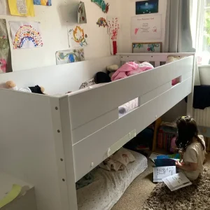Children’s bed with stairs and side storage