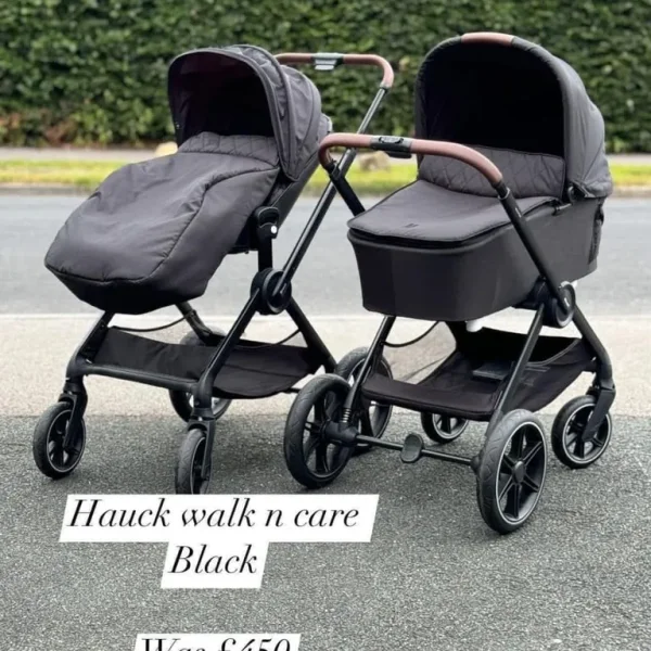 Hauck Walk n Care black pram and carrycot