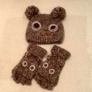 Owl Beanie and Glove Set