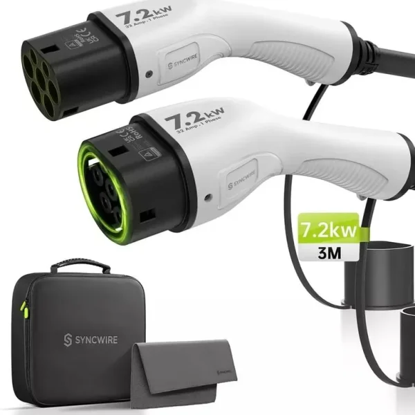 SYNCWIRE Type 2 EV Charging Cable 3m 7.2kW White