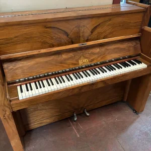 Art deco walnut cased overstrung Berry London piano - Image 3