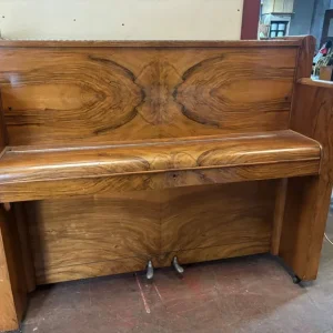 Art deco walnut cased overstrung Berry London piano
