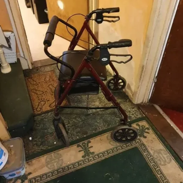 Walking frame with wheels