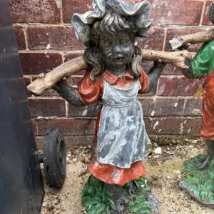 Garden girl and boy statue - Image 3