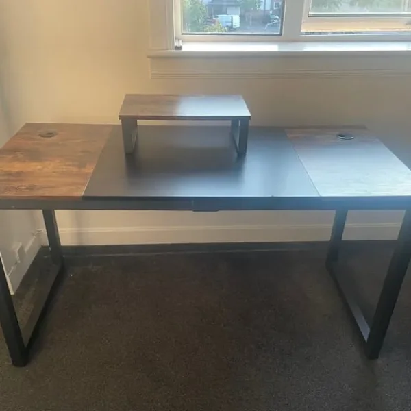 Large Wooden Black Desk