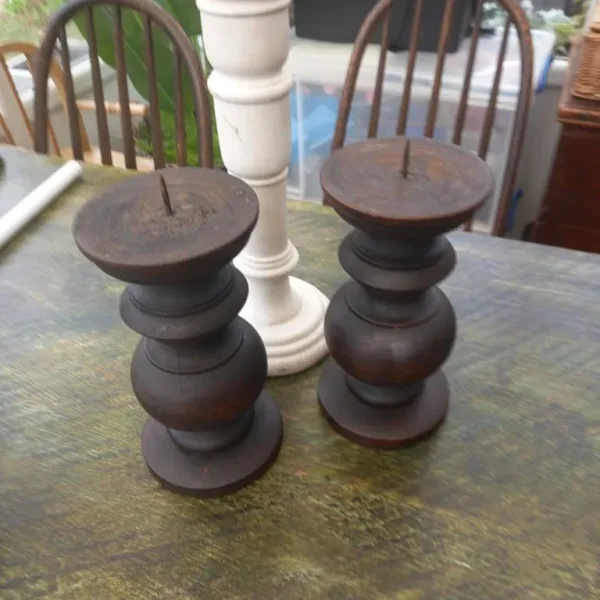 Wooden candle sticks
