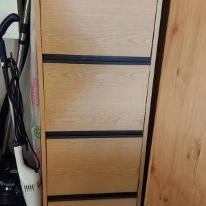 Lockable Wooden A4 File Cabinet with Many Folders - Image 4