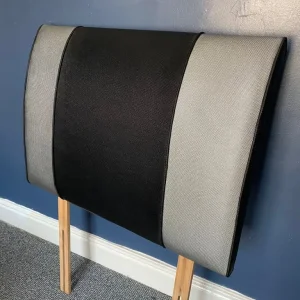Modern Single Bed Headboard – Black & Grey