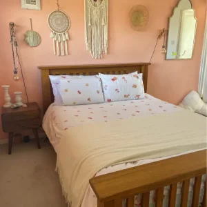 Rustic solid oak king size bed frame from Bensons for beds - Image 2