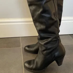 Office London Black Leather Knee High Boots Size 5