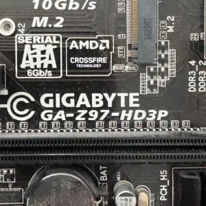 Gigabyte GA-Z97-HD3P motherboard with i7 4790k CPU, heatsink, fan, and 16GB DDR3 memory - Image 2