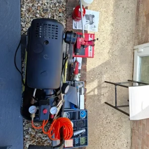 Ack50 air compressor with die grinder, nail gun, and tools - Image 2