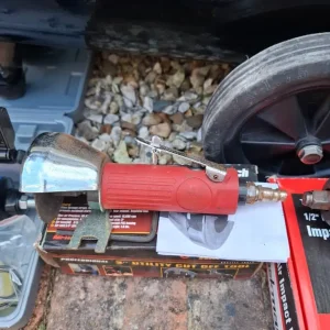 Ack50 air compressor with die grinder, nail gun, and tools - Image 8