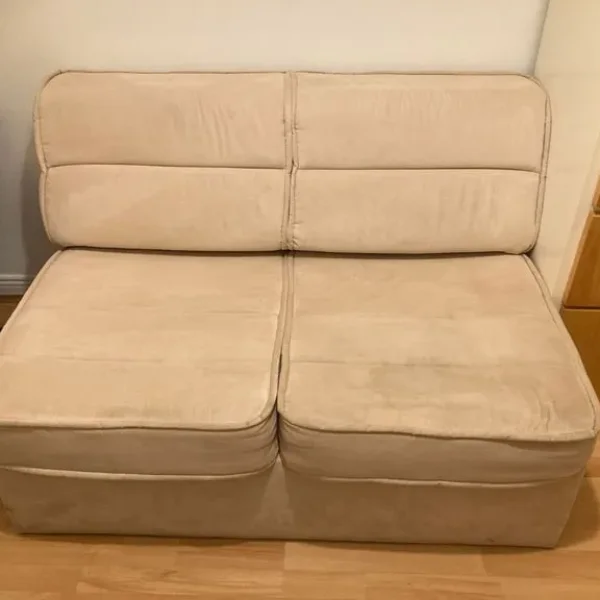 cream suede sofa bed
