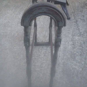 Upcycled hardwood towel rail, shabby chic, grey chalk paint - Image 2