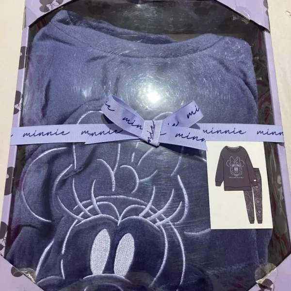 Ladies navy fleece Minnie Mouse pyjamas size 12-14
