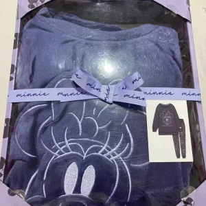 Ladies navy fleece Minnie Mouse pyjamas size 12-14