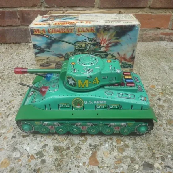 collectable m4 tin combat tank with lights, movement & sound