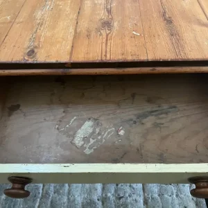 Vintage pine Farmhouse dining table and six chairs - Image 7