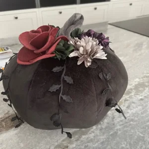 LARGE BLACK VELVET PUMPKIN