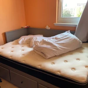 Set of double mattress, duvet, and two pillows