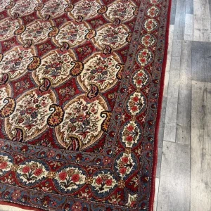 Rare antique handmade Persian Qom rug 340x220 cm 1800-1900 - Image 5