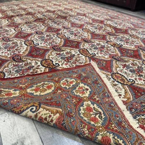 Rare antique handmade Persian Qom rug 340x220 cm 1800-1900