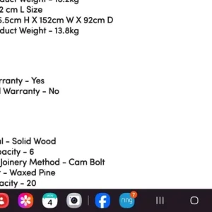Pine Dining Table (measurements in photos) - Image 5