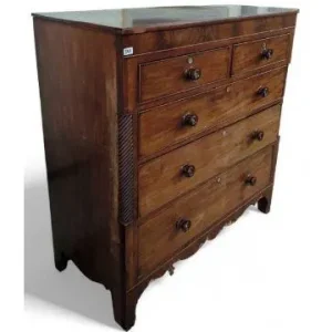 Victorian mahogany chest of two short and three long drawers - Image 2