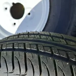3x AS NEW TRAILER TYRES WITH WHEELS - Image 2