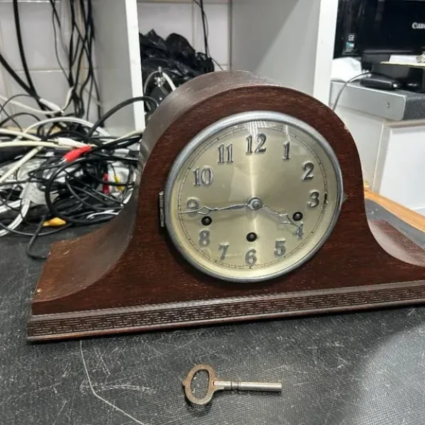 Antique Napoleon Hat Mantle Chime Clock from Wurttemberg