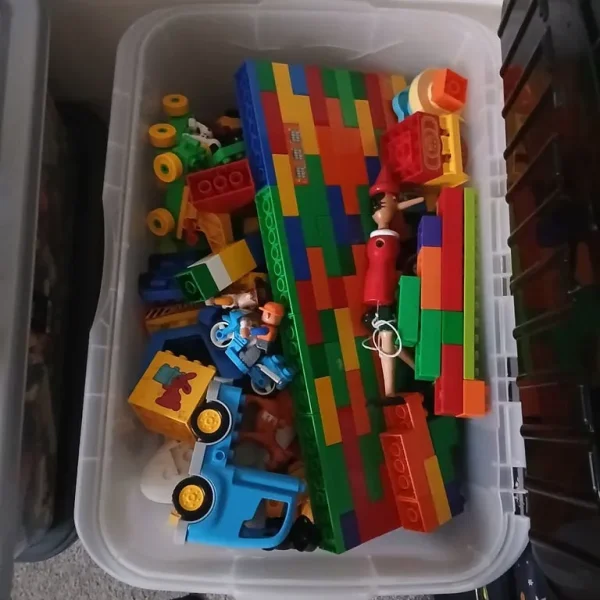 Duplo track, trains, characters and blocks