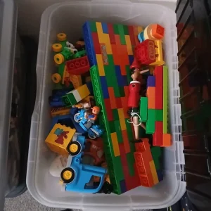 Duplo track, trains, characters and blocks