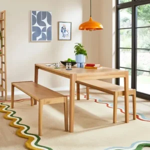 2x solid oak large benches