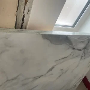 Howdens Calcatta marble gloss worktop and backboard - Image 4