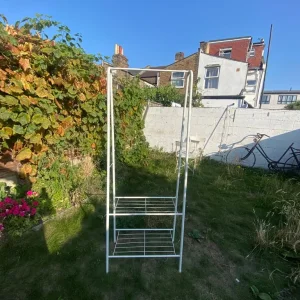 Clothes rail with two shelves - metal white - slim and cute - Image 5