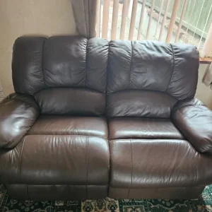 2 seater leather look sofa