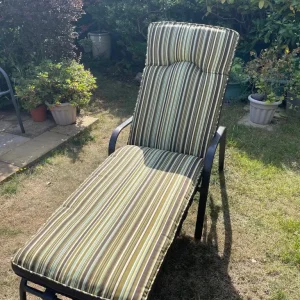 Laurel metal sun lounger with padded mattress