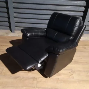 Black Armchair – Still Comfy, Faux Leather - Image 2