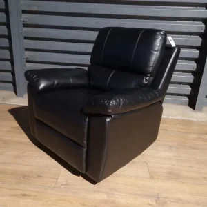 Black Armchair – Still Comfy, Faux Leather - Image 4