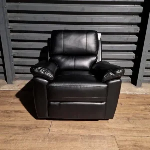 Black Armchair – Still Comfy, Faux Leather - Image 6